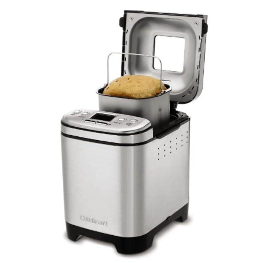 Bread Maker Machine, Compact and Automatic, Customizable Settings, Up to 2lb Loaves