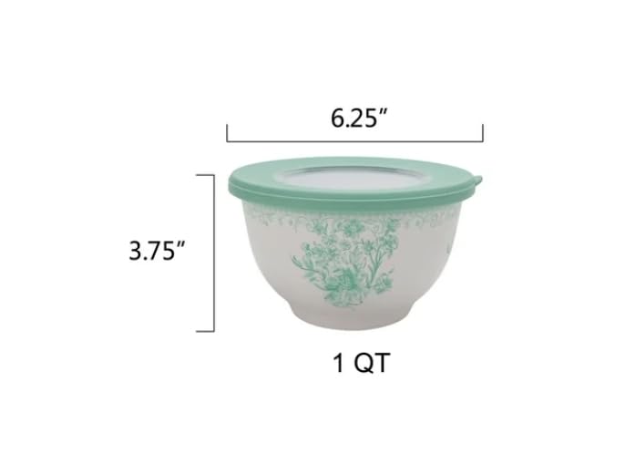 Pioneer Woman Agatha 12-Piece Bamboo Melamine Nesting Mixing Bowl Set, Green
