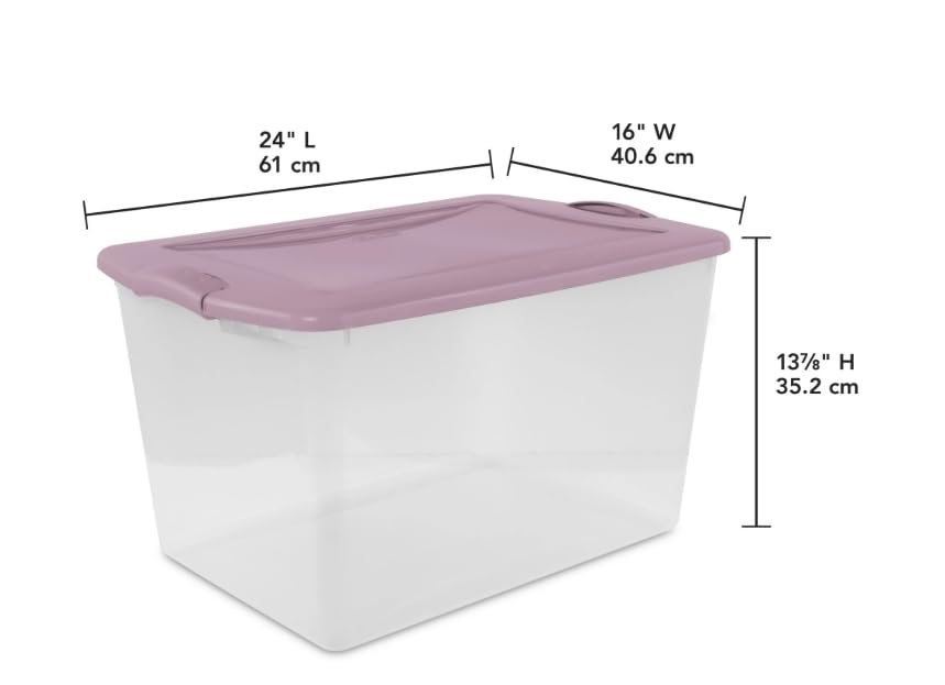 66 Qt. Latch Box Plastic Adult Bins, Set of 6