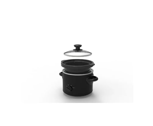 2 QT Slow Cooker Set - Stylish Matte Black, Perfect for Singles & Couples, Great for Small Meals & Dips