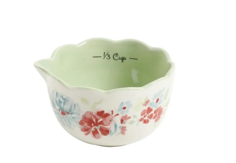 Pioneer Woman Gorgeous Garden Durable Stoneware 5-Piece Measuring Cup Set