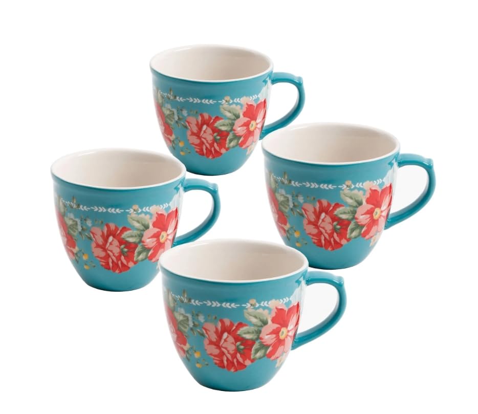 Pioneer Woman Vintage Floral 4-Piece Mug Set