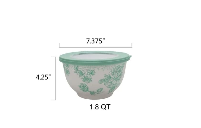 Pioneer Woman Agatha 12-Piece Bamboo Melamine Nesting Mixing Bowl Set, Green