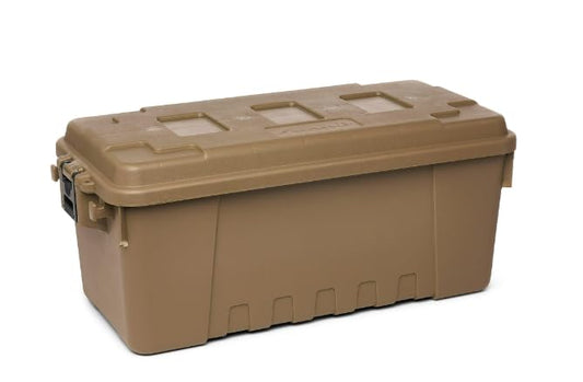 Indoor Outdoor Sportsman's Trunk, Desert Tan, 17-Gallon Lockable Storage Box