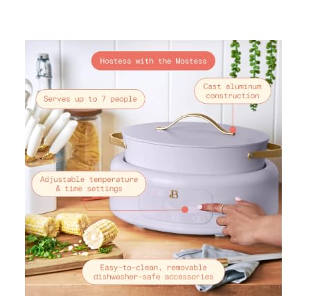 Beautiful 10 in 1 Electric Multi-Cooker by Drew Barrymore 7 Preset Functions, touch Activated Digital Display Perfect For Healthy Meals Lavender