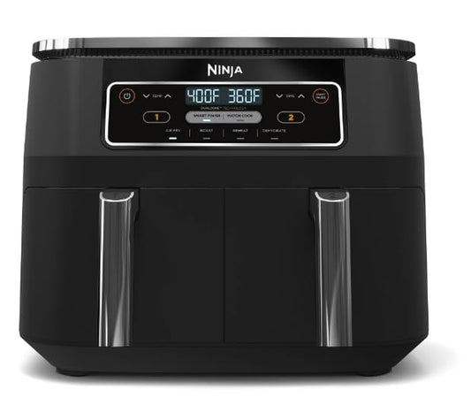 Generic 4-in-1 8-Quart. 2-Basket Air Fryer with DualZone Technology- Air Fry, Roast, & More, Black