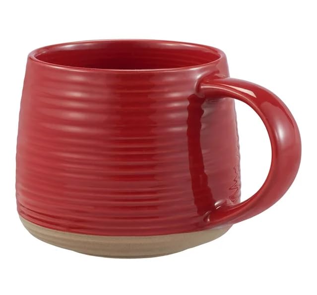 Generic Artisanal Clay Stoneware 16-Piece Dining Set, Red