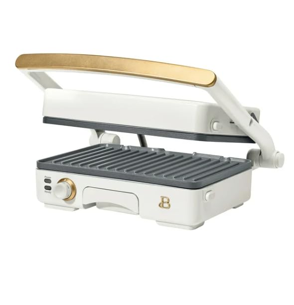 Beautiful 2-in-1 Panini Press & Grill – 1200 Watt, Adjustable Temperature, Non-Stick Plates, Indoor Grill, 10.25” x 7” Cooking Surface