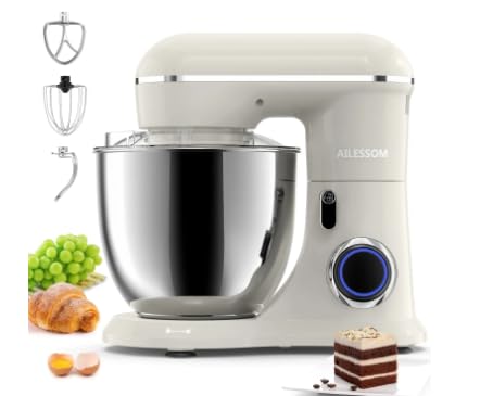 Stand Mixer,6.5-QT 660W 10-Speed Tilt-Head Food Mixer, Kitchen Electric Mixer with Bowl, Dough Hook, Beater, Whisk for Most Home Cooks, (6.5QT, Black)