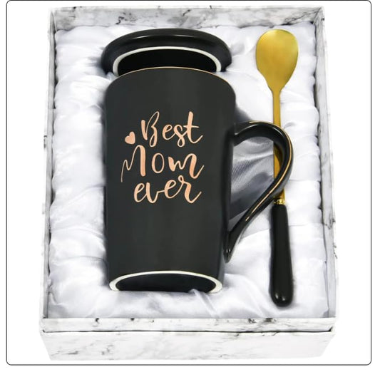Best Mom Ever Coffee Mug, Best Mom Gifts for Mothers Day, Futtumy 14 fl oz Ceramic Mug Tea Cup