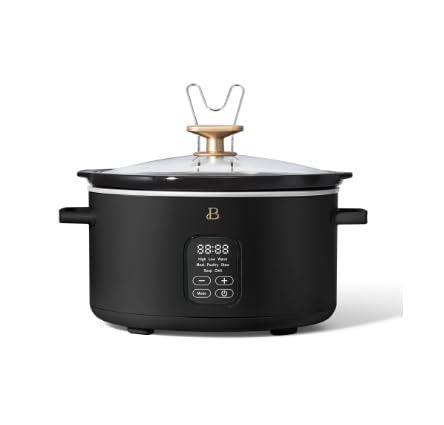 Beautiful 6 Qt Programmable Slow Cooker Touch Activated by Drew Barrymore Perfect For Healthy Cooking Black Sesame