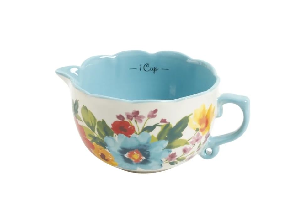 Pioneer Woman Gorgeous Garden Durable Stoneware 5-Piece Measuring Cup Set