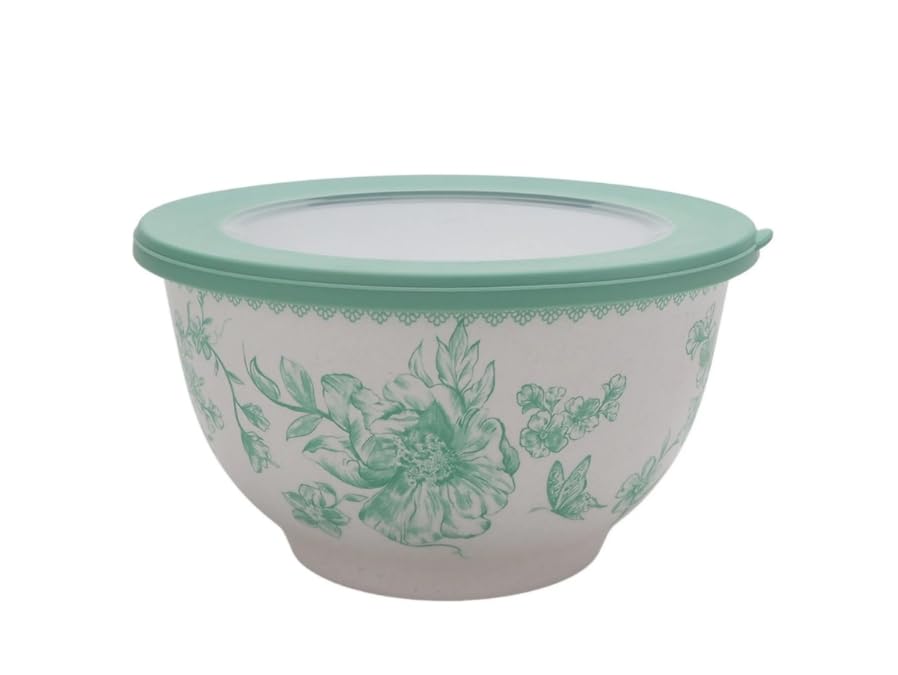 Pioneer Woman Agatha 12-Piece Bamboo Melamine Nesting Mixing Bowl Set, Green