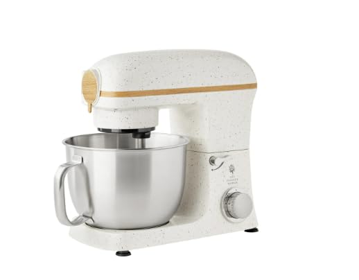 Pioneer Woman 5 Quart 600W 6-Speed Professional Stand Mixer with Beater, Dough Hook and Whisk-White