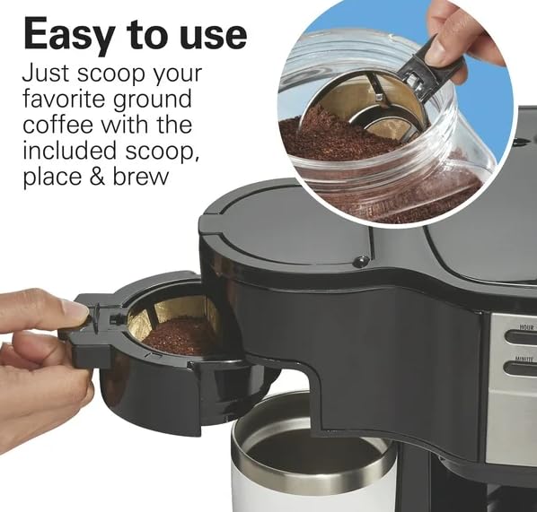 Generic 2-Way Programmable Coffee Maker, Single-Serve and 12-Cup Pot, Glass Carafe, Stainless Steel, Black