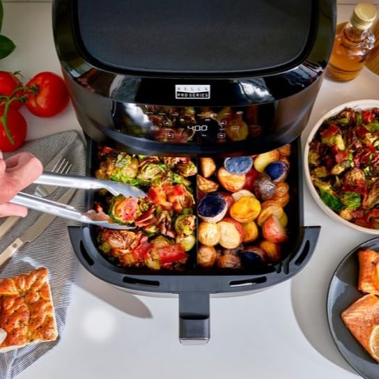 Generic 8-qt. Black Digital Air Fryer with Split Basket: Enhanced Cooking Versatility