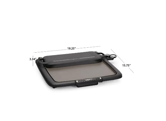 Ceramic Electric Griddle/Warmer Plus – 14 x 15-Inch Nonstick Cooking Surface, Multi-Function Tray, Cool-Touch Base, and Removable Drip Tray
