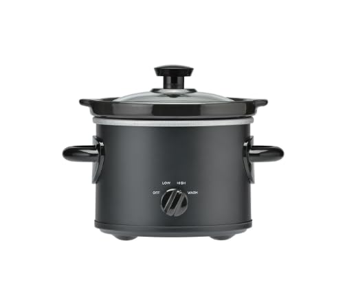 2 QT Slow Cooker Set - Stylish Matte Black, Perfect for Singles & Couples, Great for Small Meals & Dips