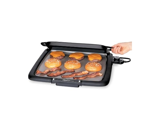 Ceramic Electric Griddle/Warmer Plus – 14 x 15-Inch Nonstick Cooking Surface, Multi-Function Tray, Cool-Touch Base, and Removable Drip Tray