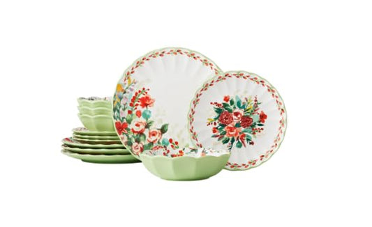 Generic Pioneer Woman Painted Meadow 12-Piece Ceramic Dinnerware Set