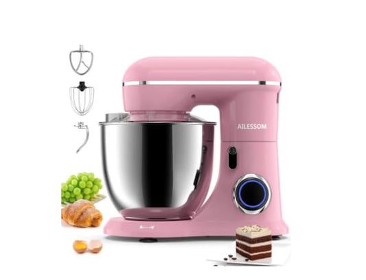 Generic Stand Mixer,6.5-QT 660W 10-Speed Tilt-Head Food Mixer, Kitchen Electric Mixer with Bowl, Dough Hook, Beater, Whisk for Most Home Cooks, (6.5QT, PINK), Black