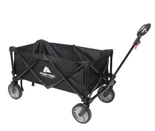 Ozark Trail Multi-Purpose Big Bucket Cart, Durable Black Wagon