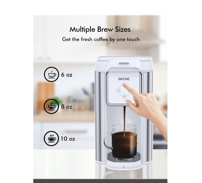 Generic Coffee Machine, 3 in 1 Single Serve, Pod Coffee Brewer For Ground Coffee, Capsule pod, Leaf Tea maker, 6 to 10 ounce Cup, Removable 50 Oz Water Reservoir (White)
