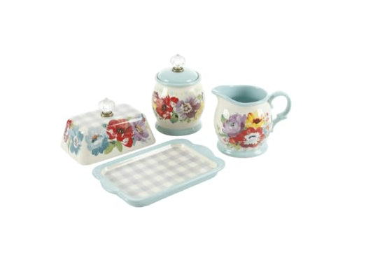 Pioneer Woman Sweet Romance Butter Dish + Cream and Sugar Set
